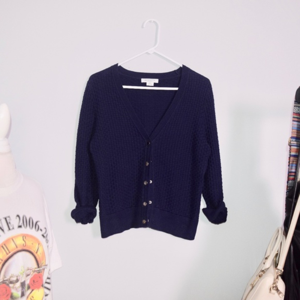 Liz Claiborne Waffle Snap Cardigan.